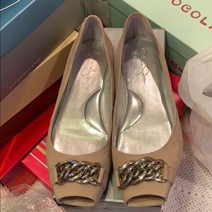 Jessica Simpson peep toe flats